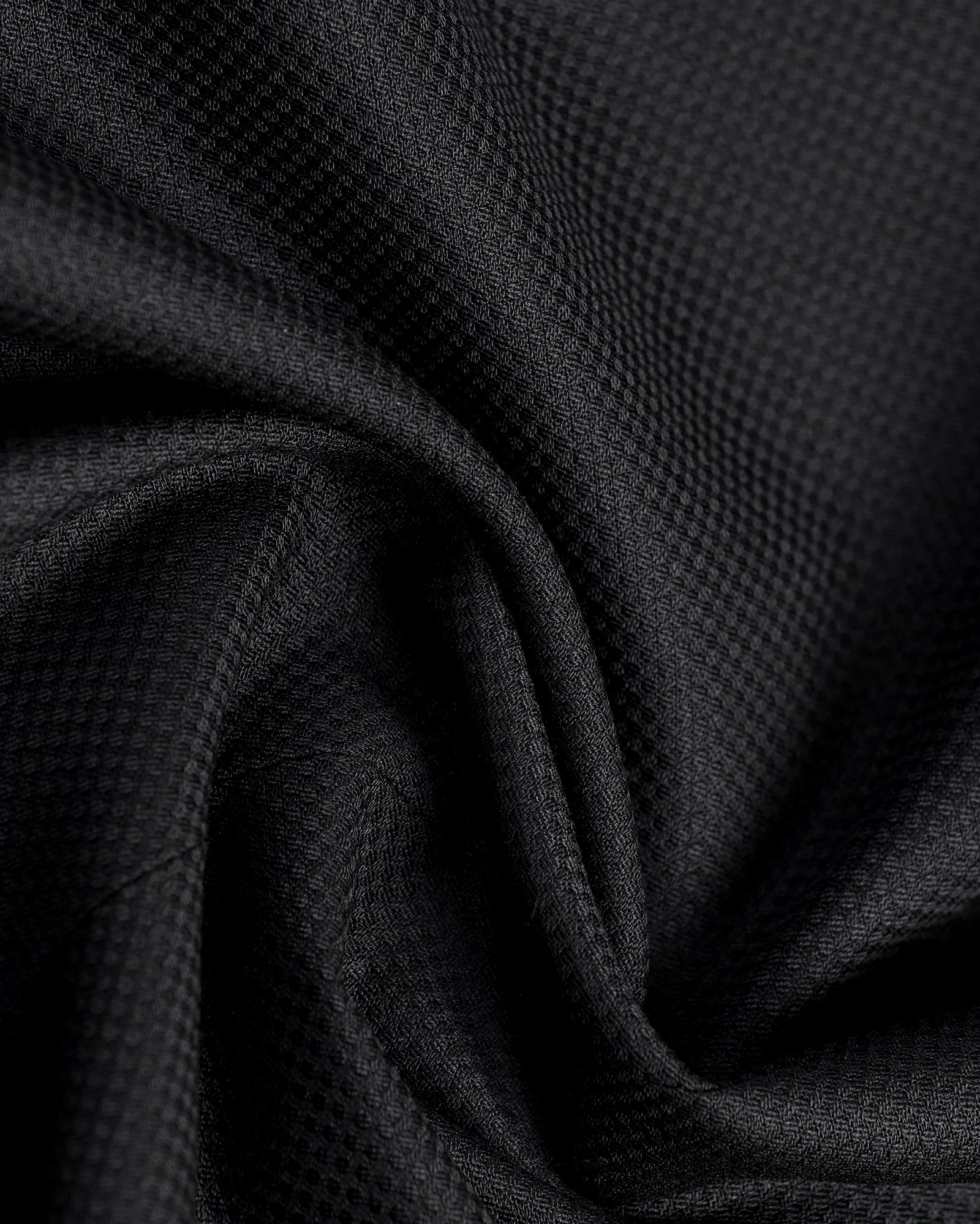 Black Three Piece Textured Suit - Kova