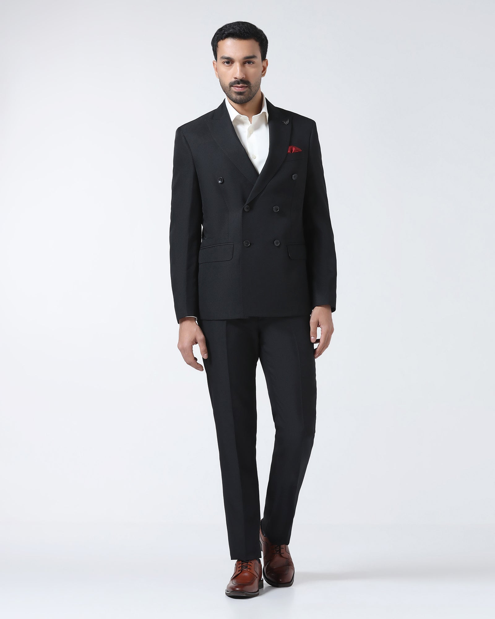 Black Two Piece Check Suit - Delton