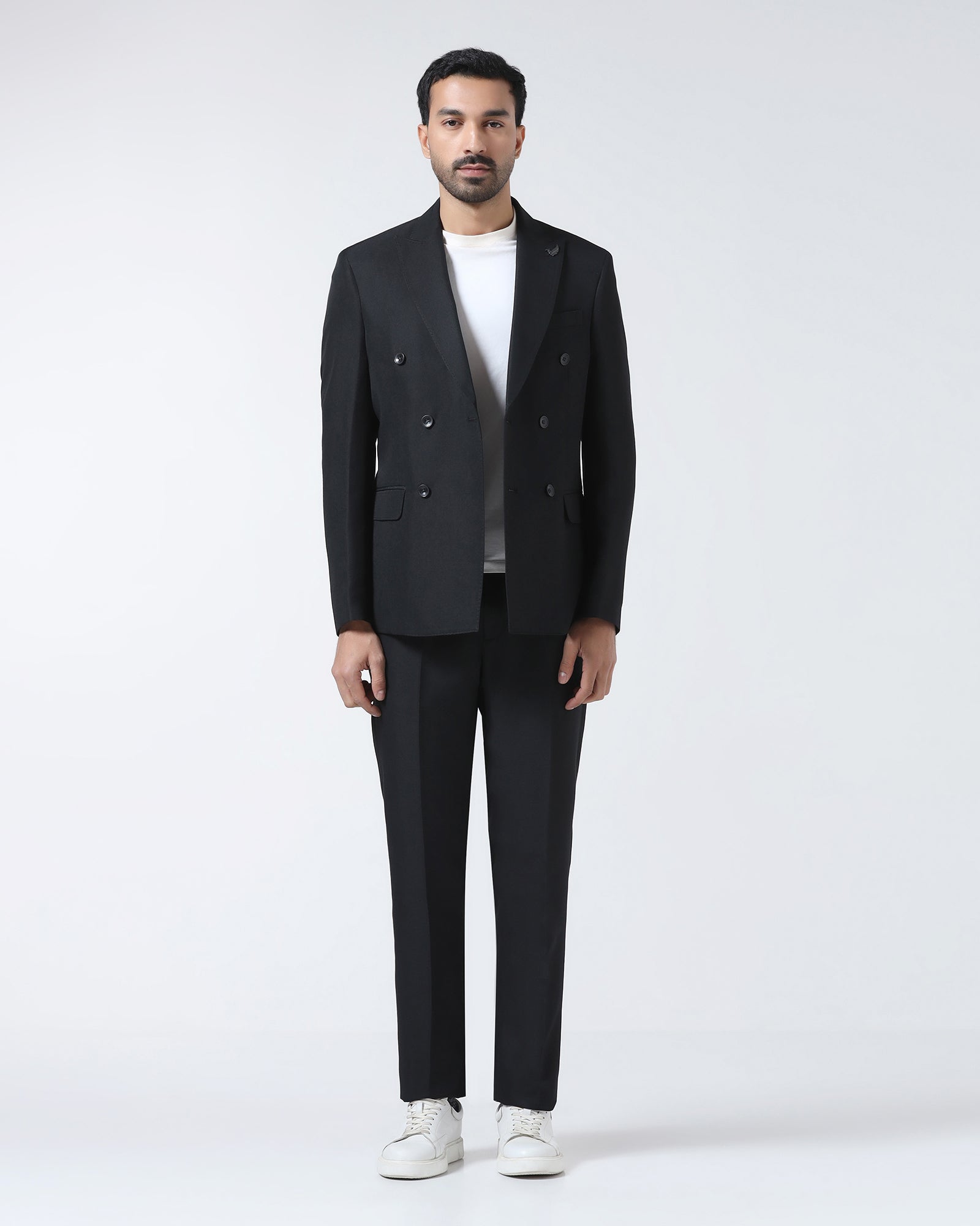Black Two Piece Check Suit - Delton