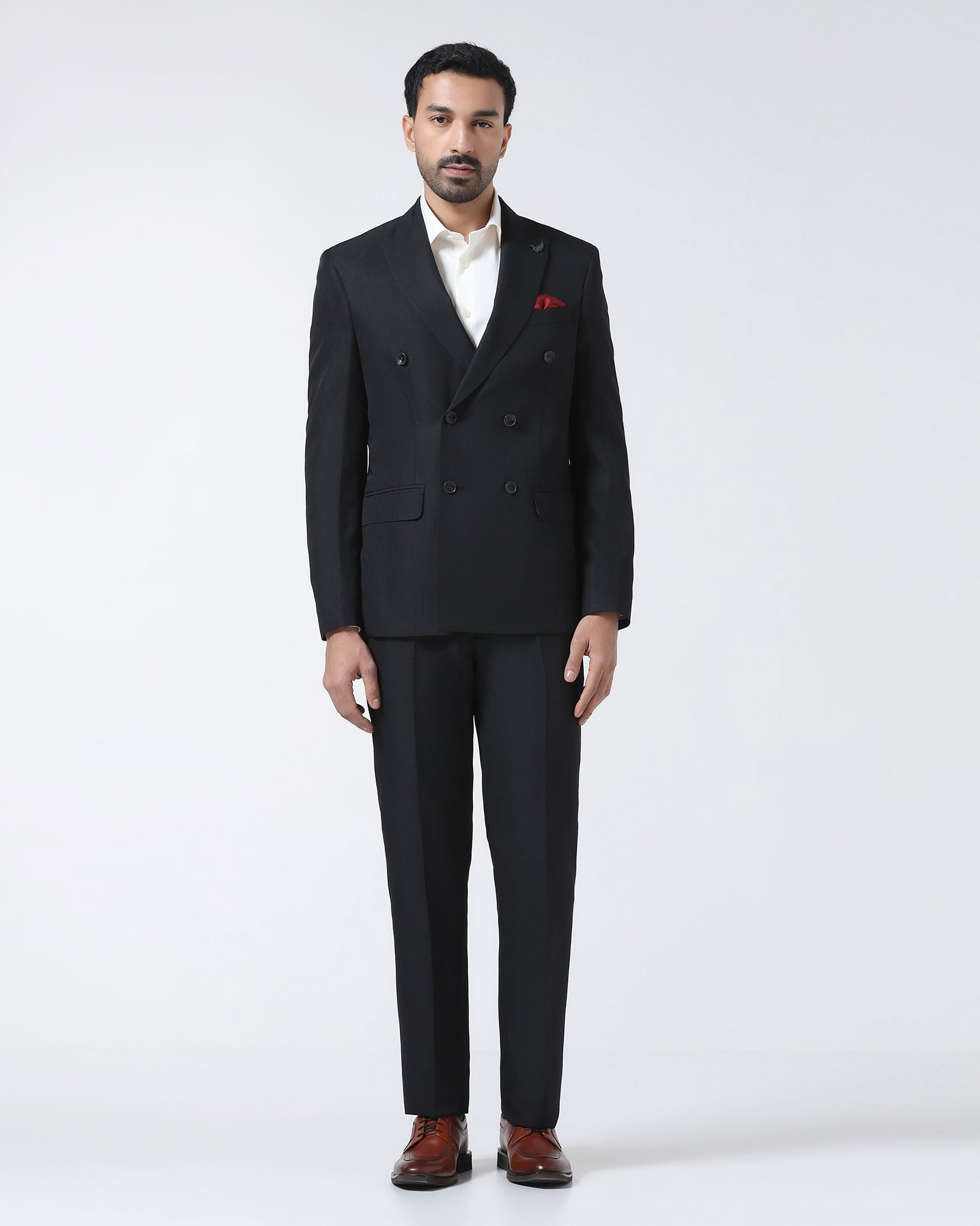 Black Two Piece Check Suit - Delton