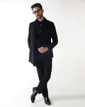 Black Two Piece Solid Suit - Quaf