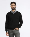 Black V-Neck Solid Sweatshirt - Vneckter