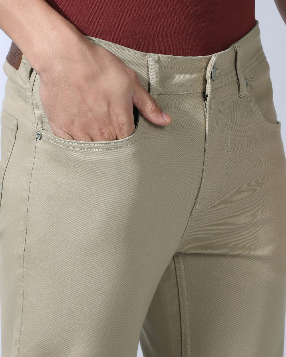 Buy Bleed Zero Slim Yonk Fit Beige Jeans With Mid Rise Waist
