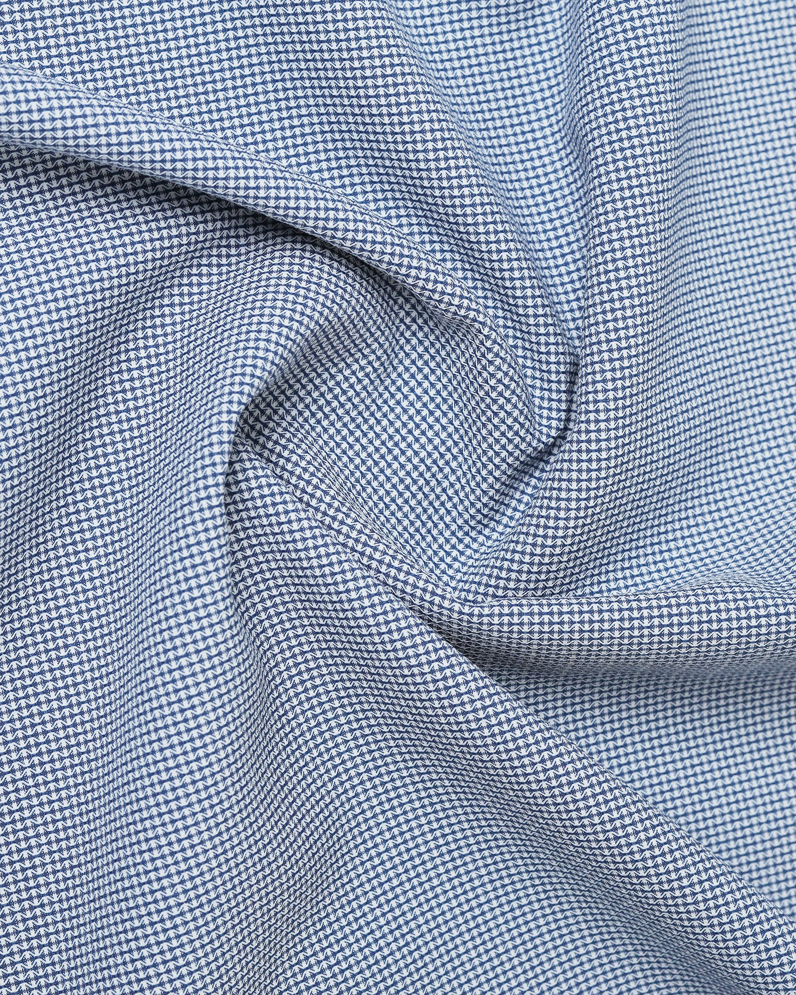 Blue Non Iron Textured Shirt - Russel E