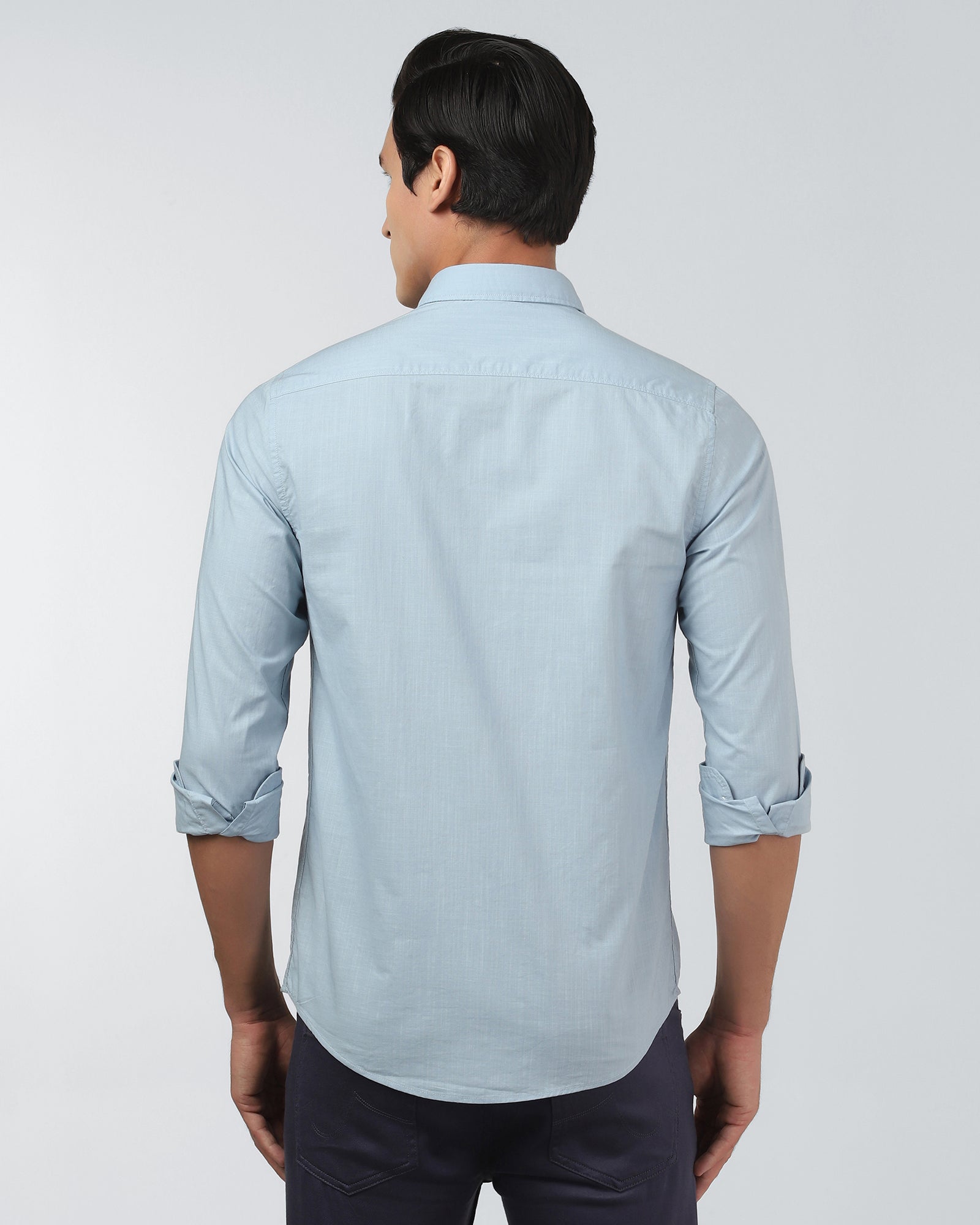 Blue Solid Shirt - Gobert