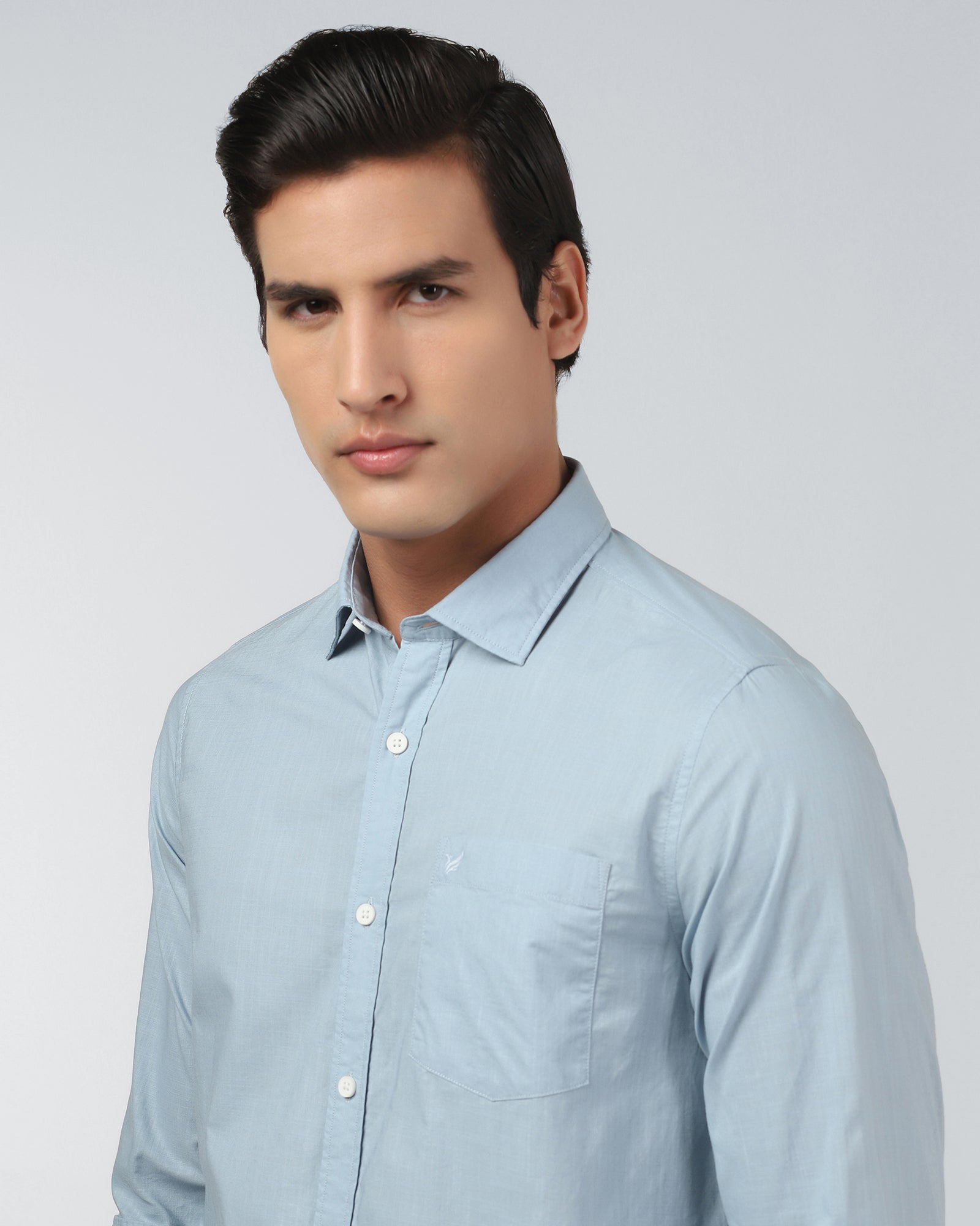 Blue Solid Shirt - Gobert