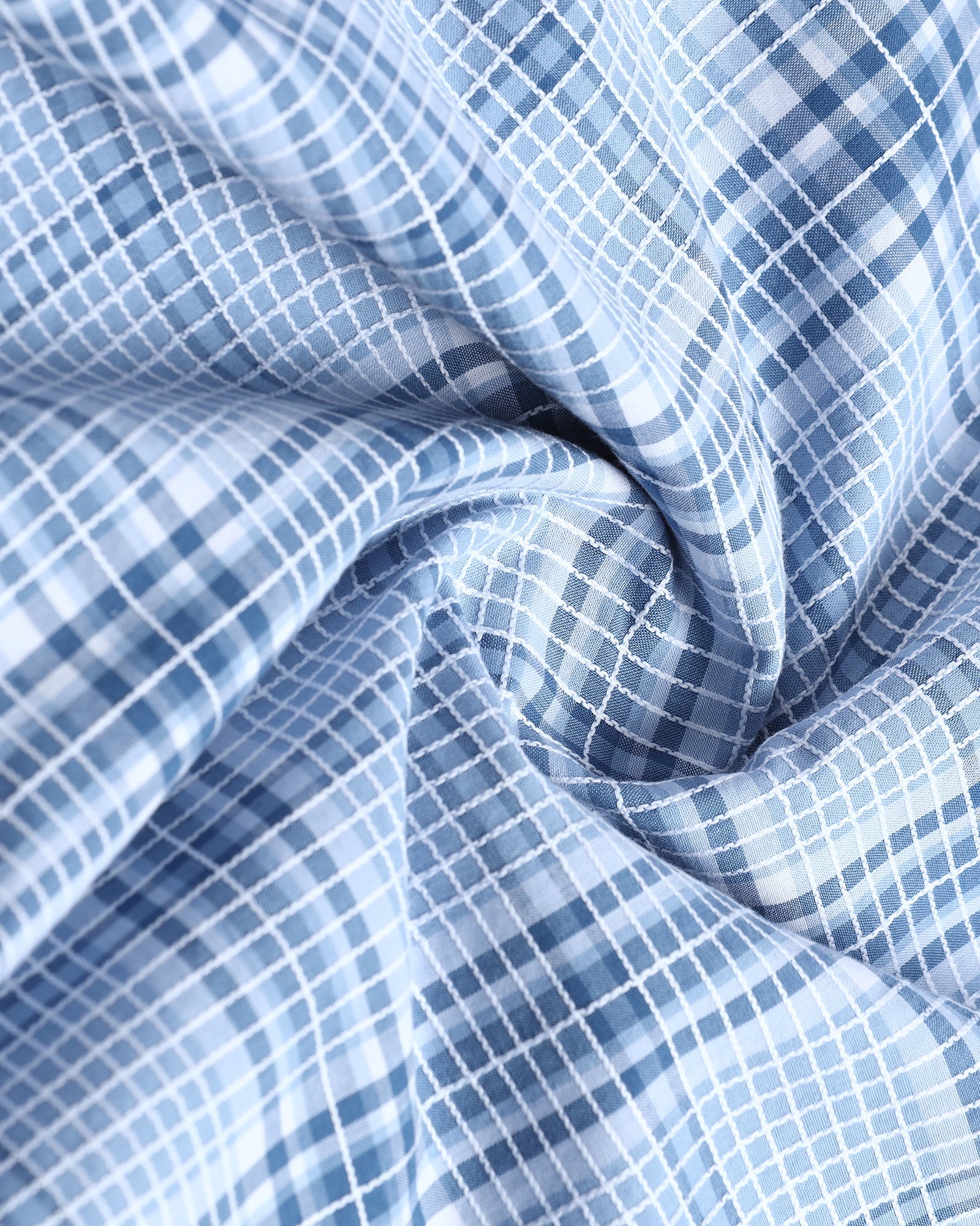 Blue Half Sleeve Check Shirt - Farlen