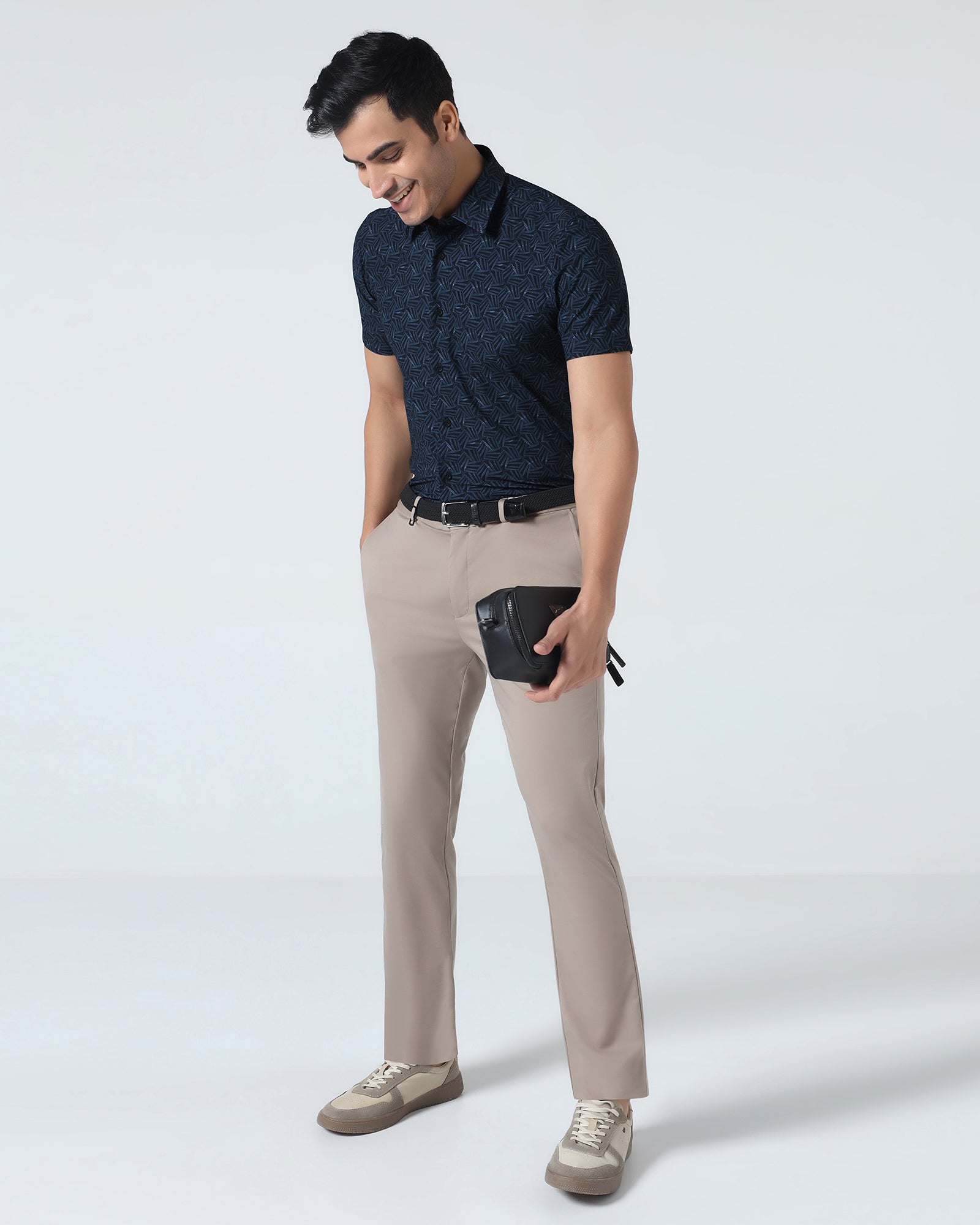 Blue Half Sleeve TechPro Printed Shirt - Reneos