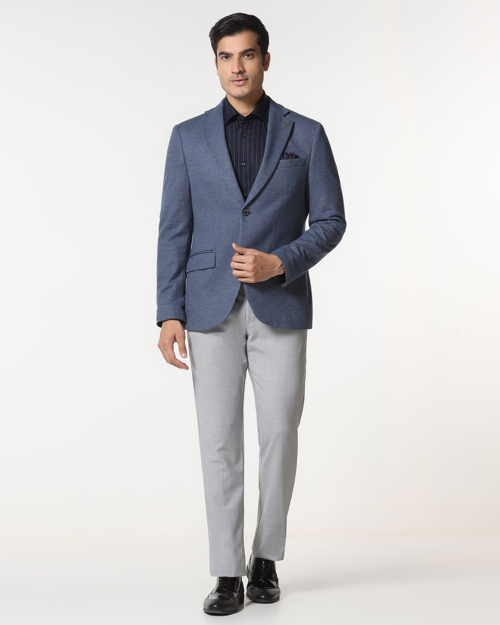 Blue Luxe Textured Blazer - Baleno