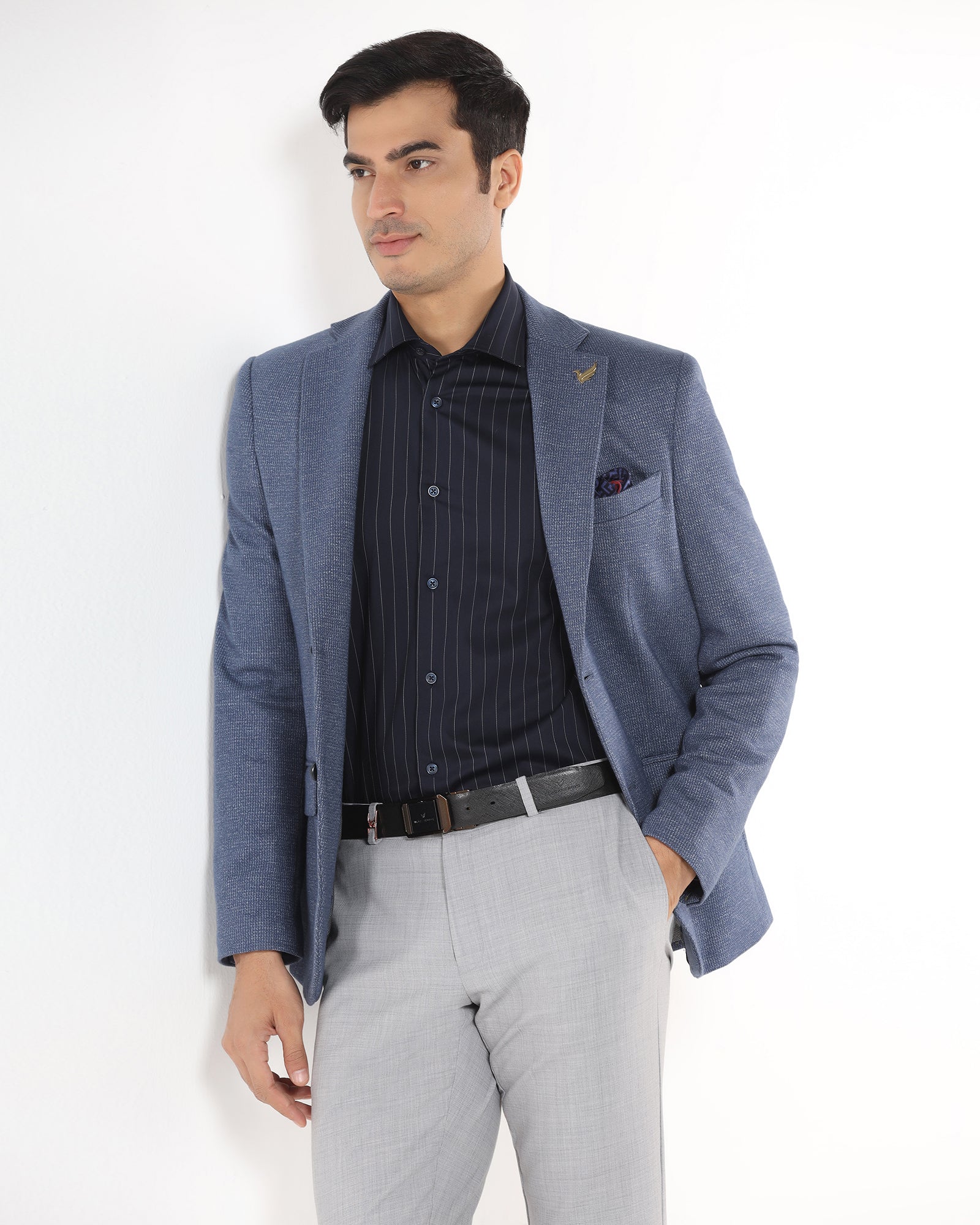 Blue Luxe Textured Blazer - Baleno