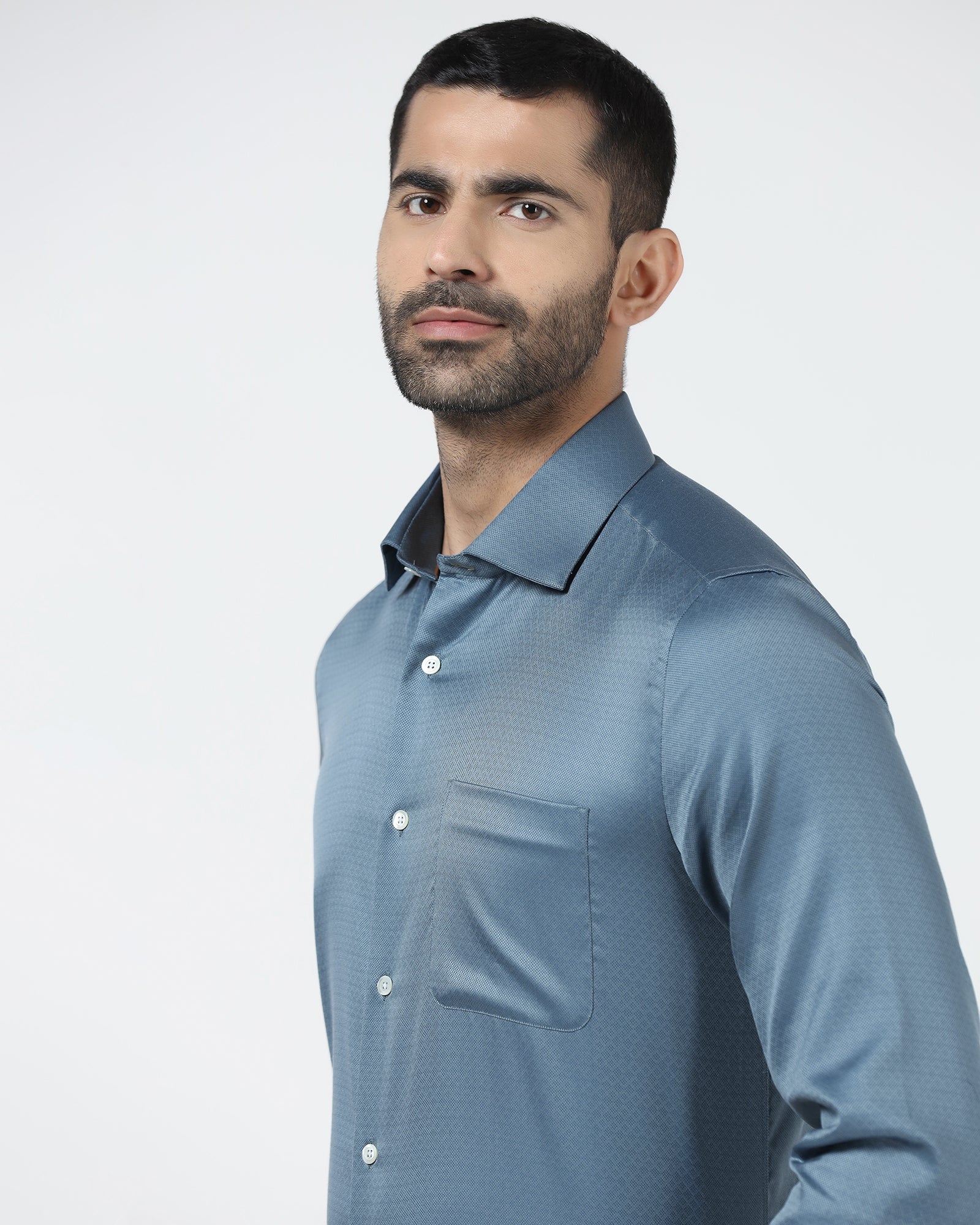 Blue Luxe Textured Shirt - Shutle