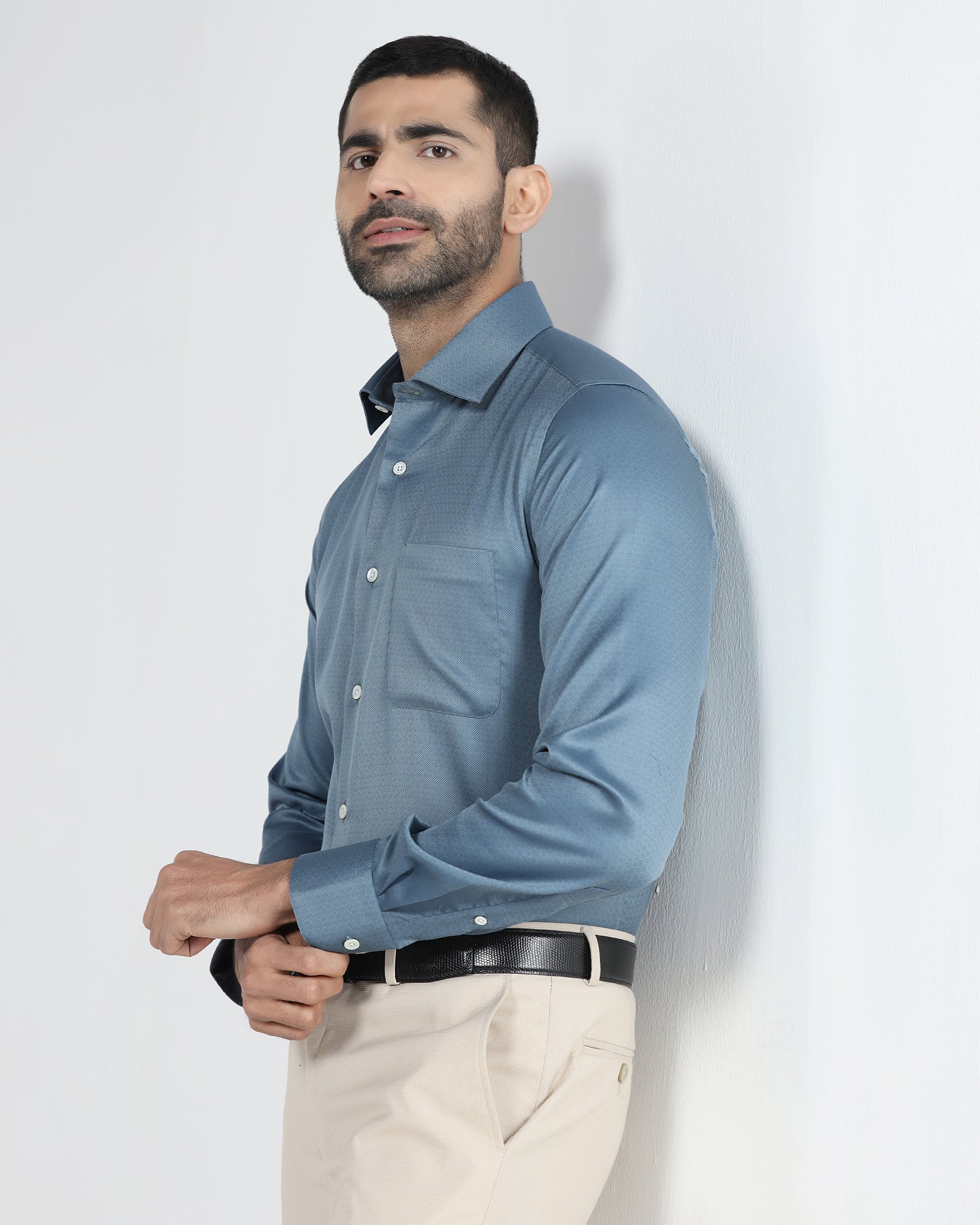 Blue Luxe Textured Shirt - Shutle
