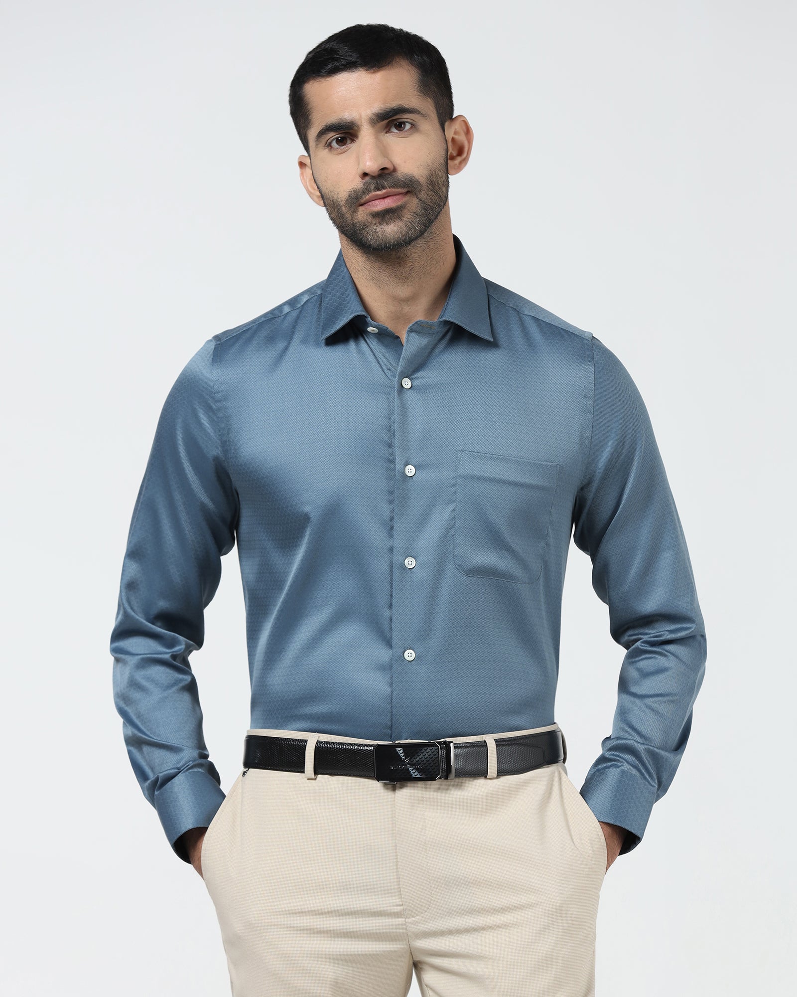 Blue Luxe Textured Shirt - Shutle