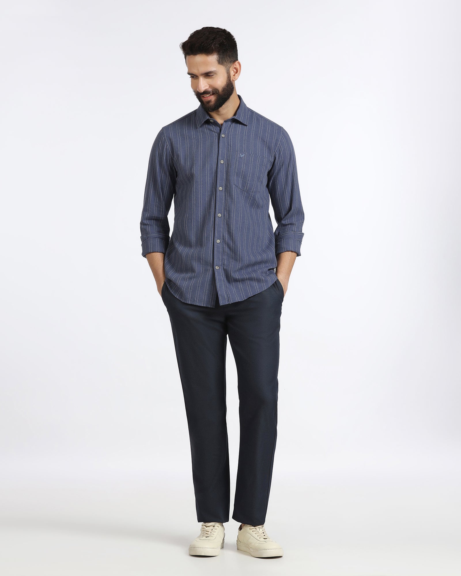 Blue Non Iron Textured Khakis - Ohio