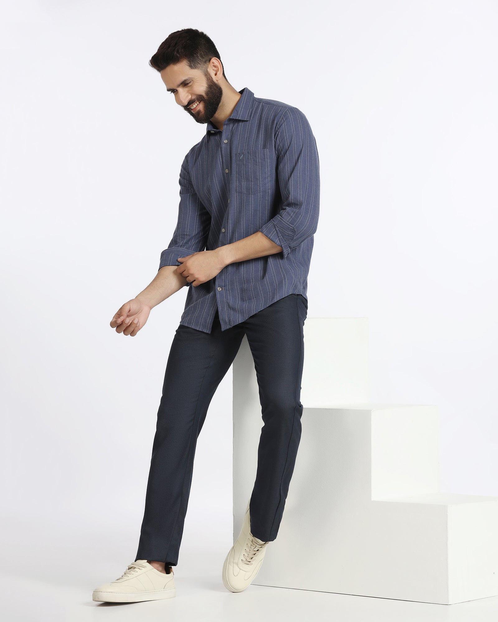 Blue Non Iron Textured Khakis - Ohio