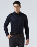 Blue Non Iron Textured Shirt - Elodie