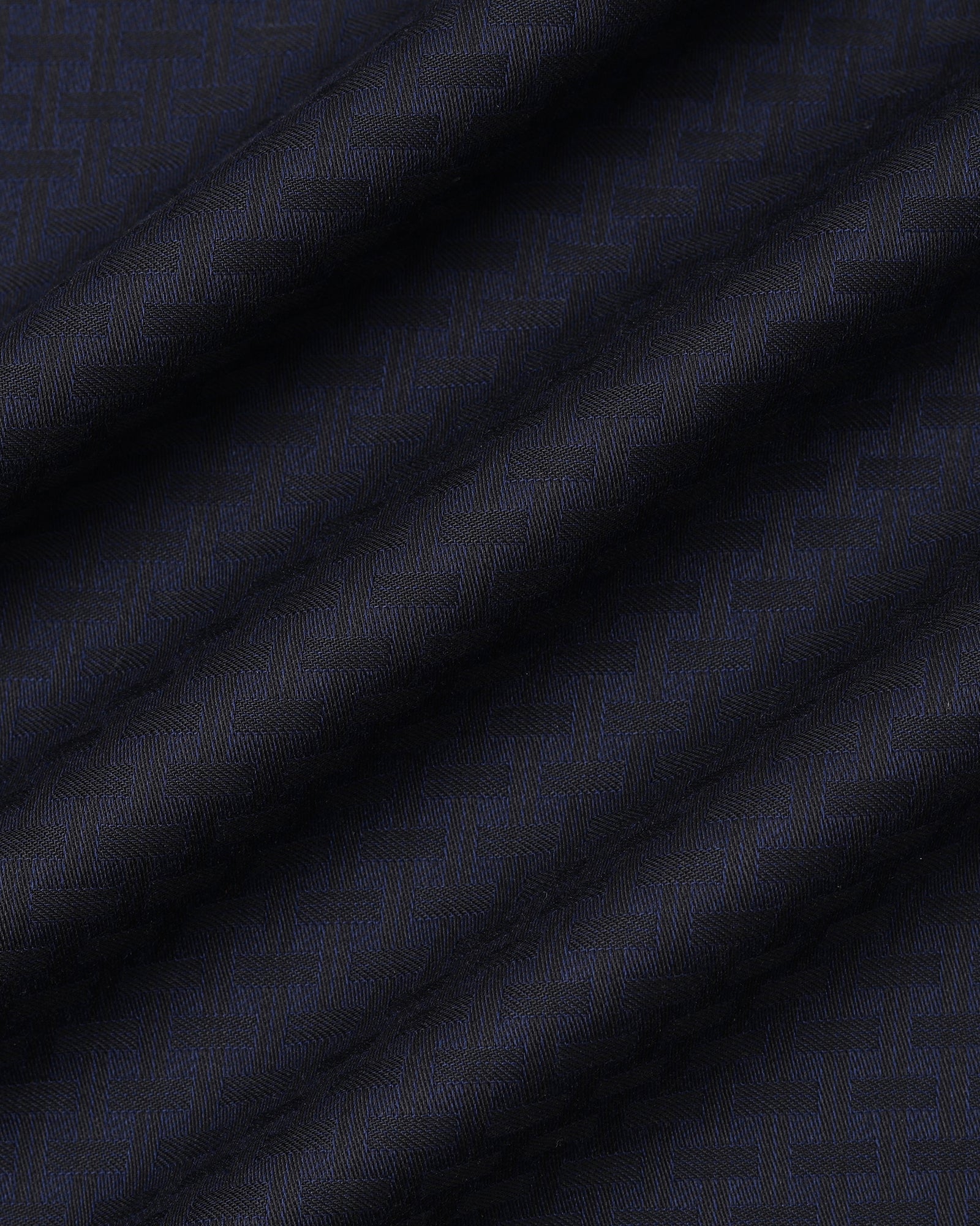 Blue Non Iron Textured Shirt - Elodie