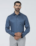 Blue Non Iron Textured Shirt - Erik