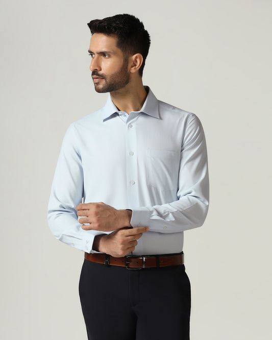Blue Non Iron Textured Shirt - Racob