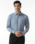 Blue Non Iron Textured Shirt - Relay