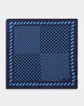 Blue Printed 100% Silk Pocket Square - Ada