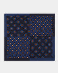 Blue Printed 100% Silk Pocket Square - Arve