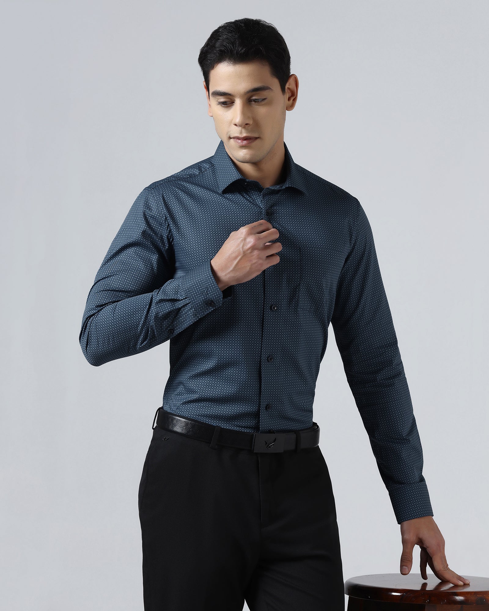 Blue Printed Shirt - Addo