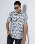 Blue Half Sleeve Printed Shirt - Lenard