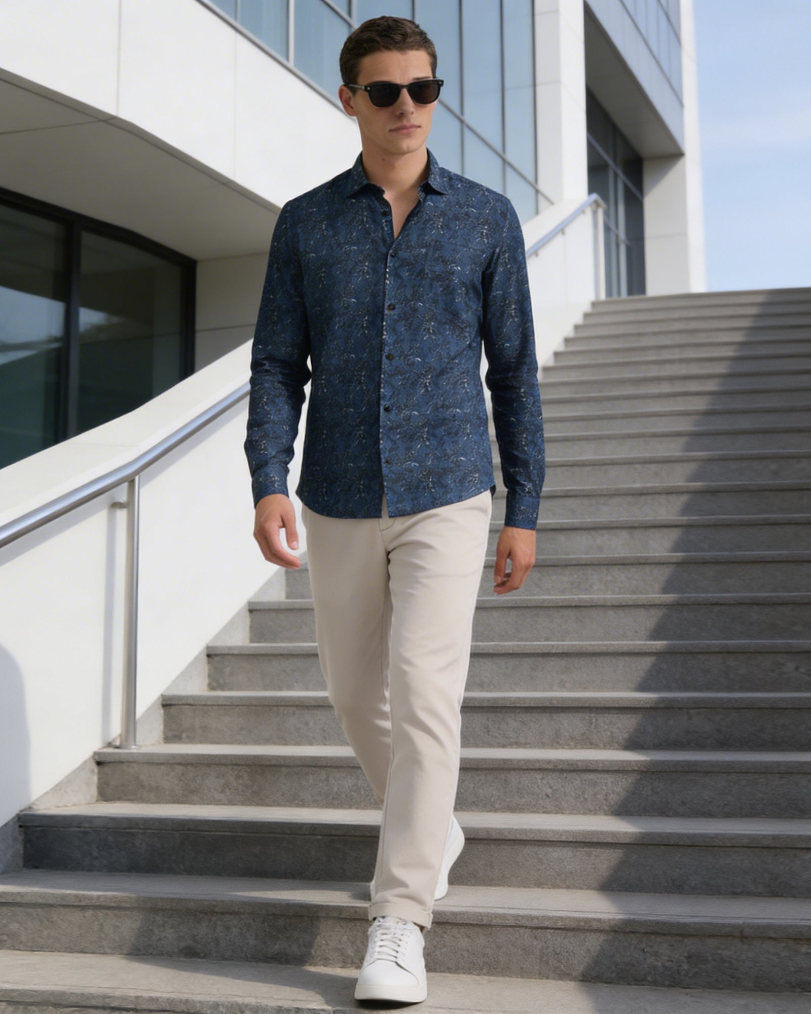 Blue Printed Shirt - Lionel