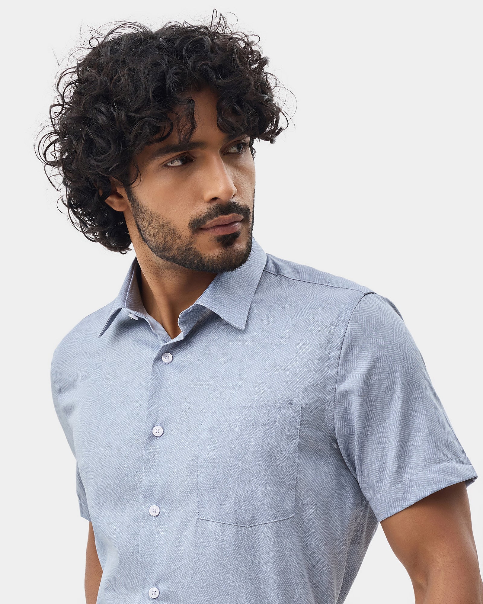 Blue Printed Shirt - Microbus