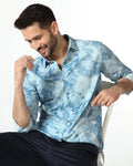 Blue Printed Shirt - Mose
