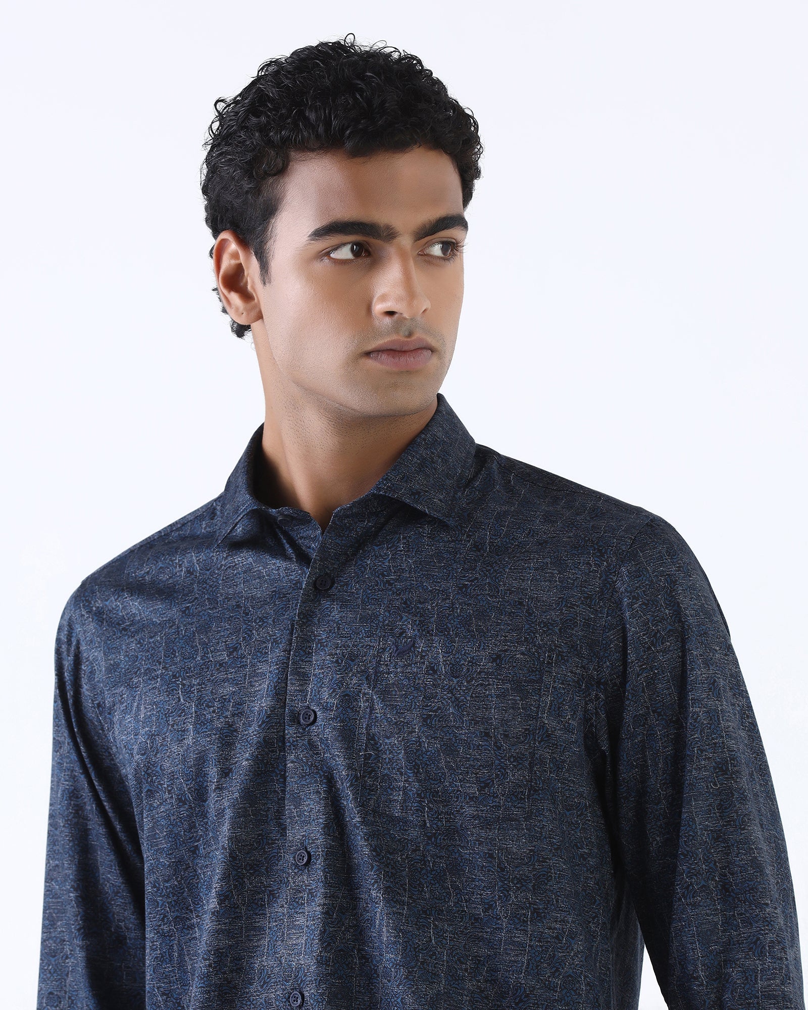 Blue Printed Shirt - Rehux