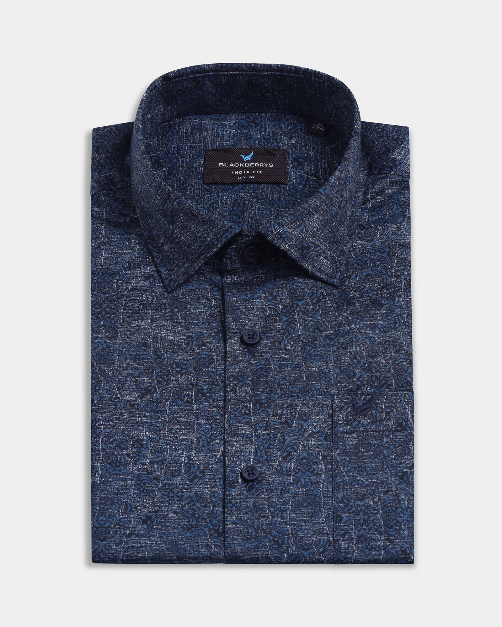 Blue Printed Shirt - Rehux