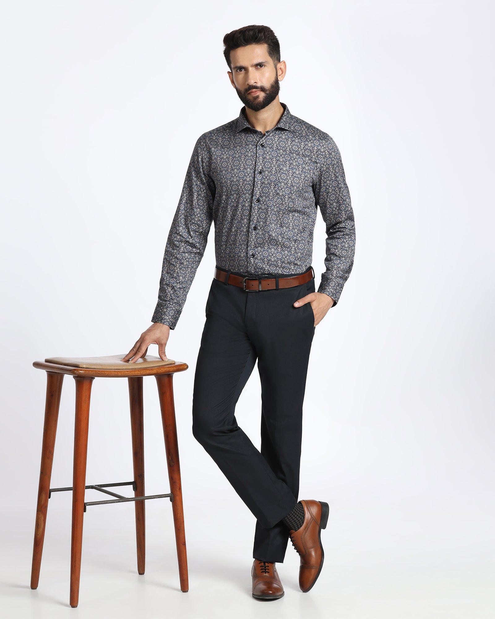 Blue Printed Shirt - Royce