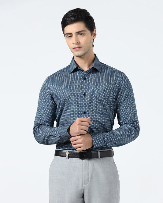 Blue Printed Shirt - Serote