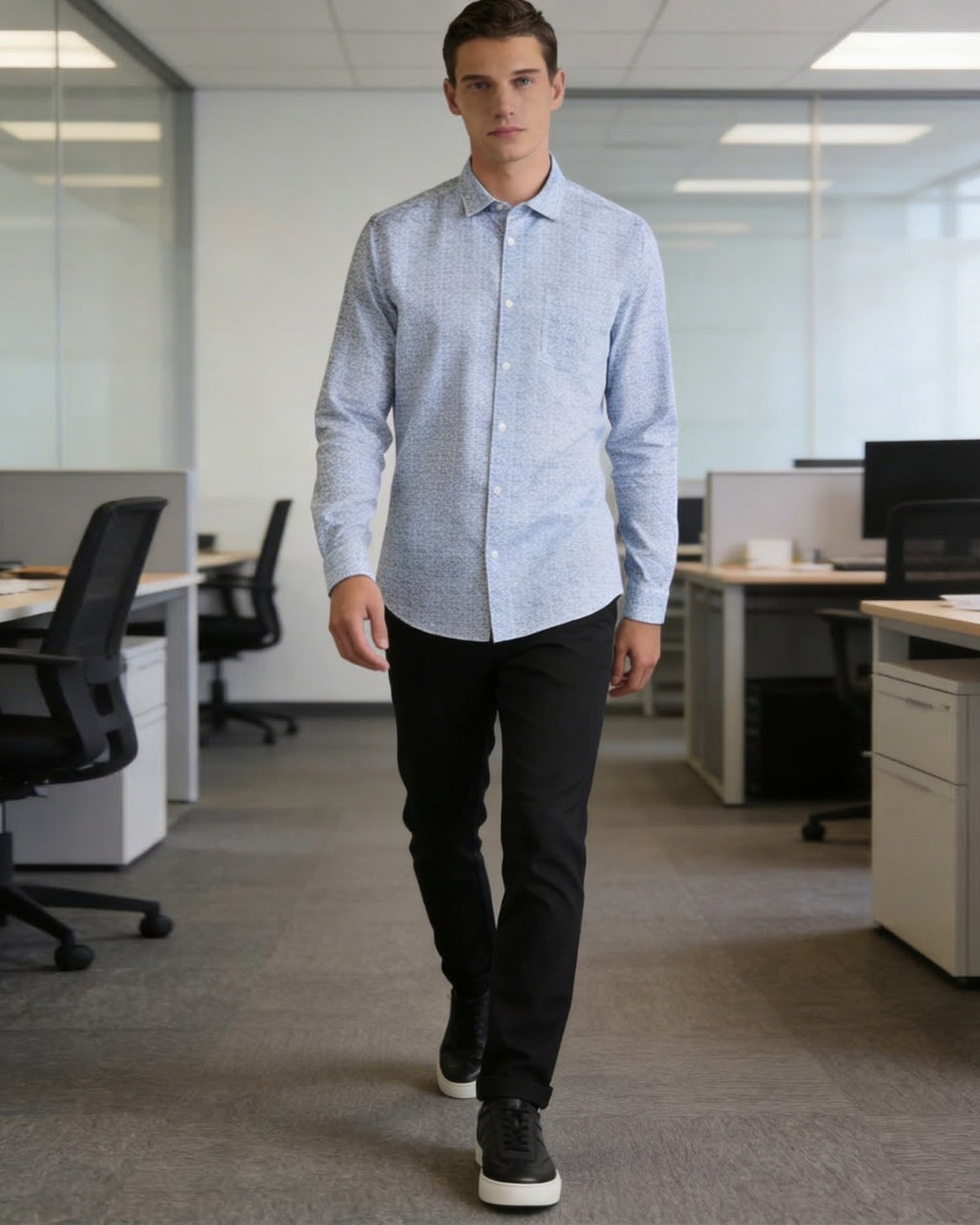 Blue Printed Shirt - Thomas