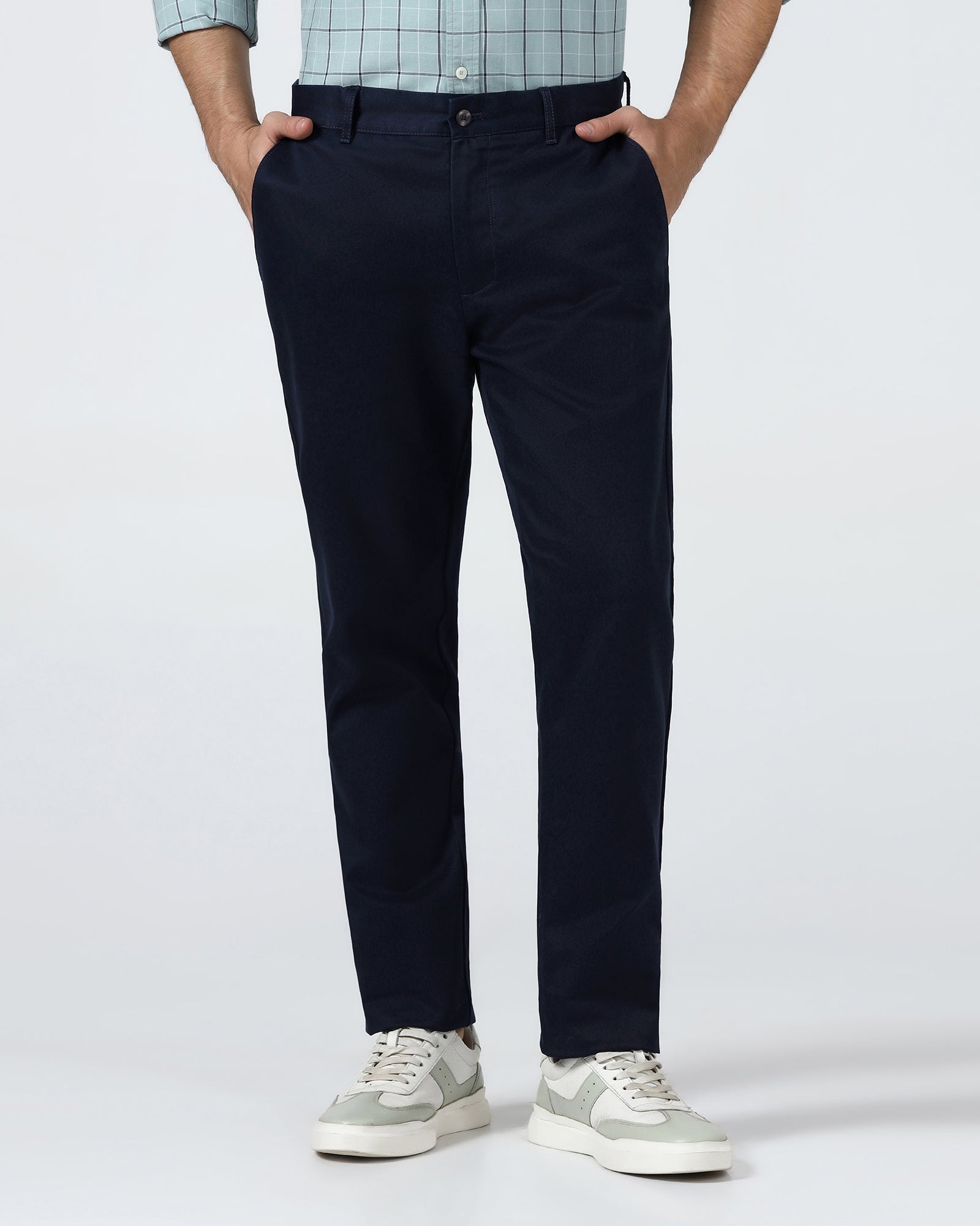 Blue Solid Khakis - Pine