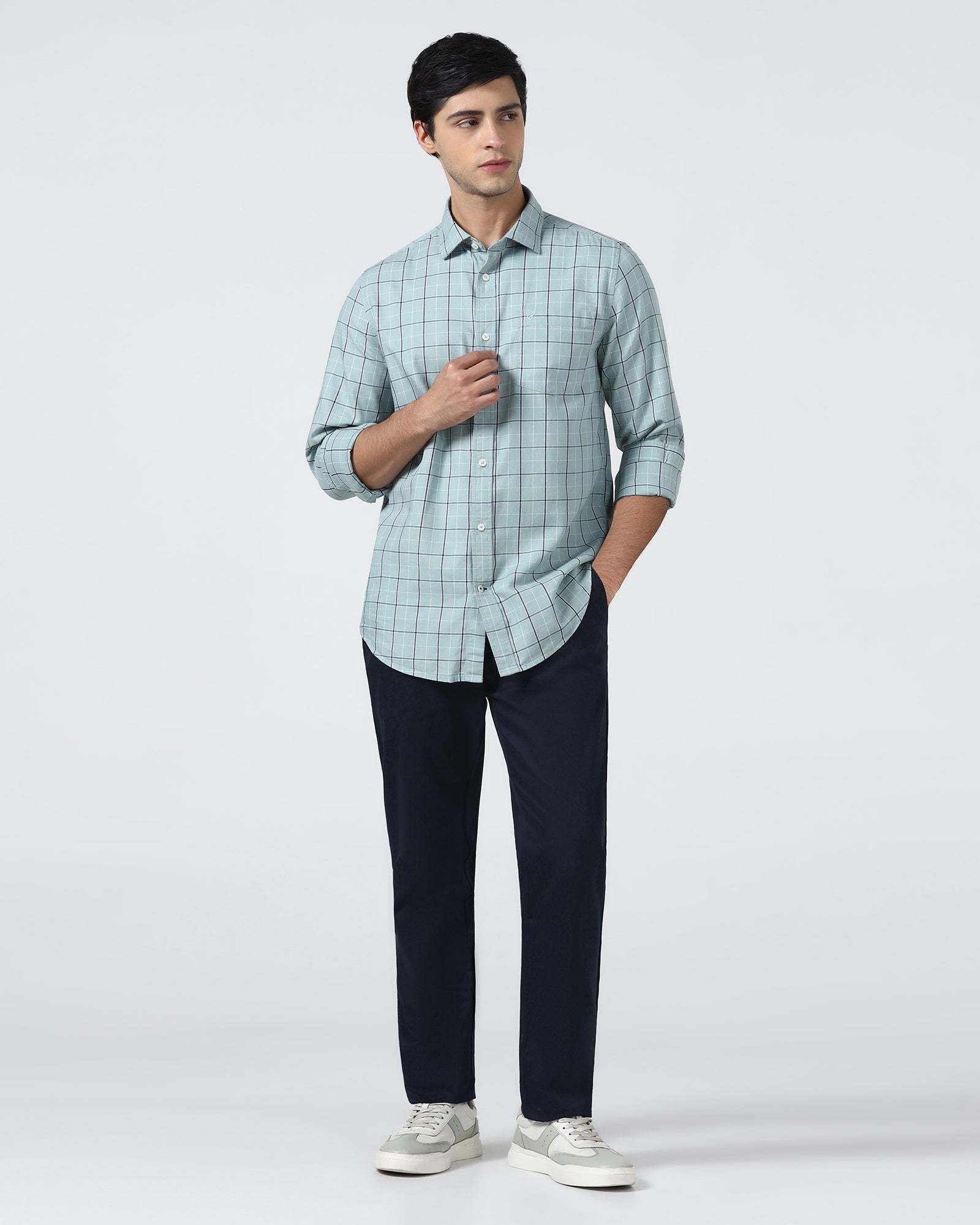 Blue Solid Khaki - Pine