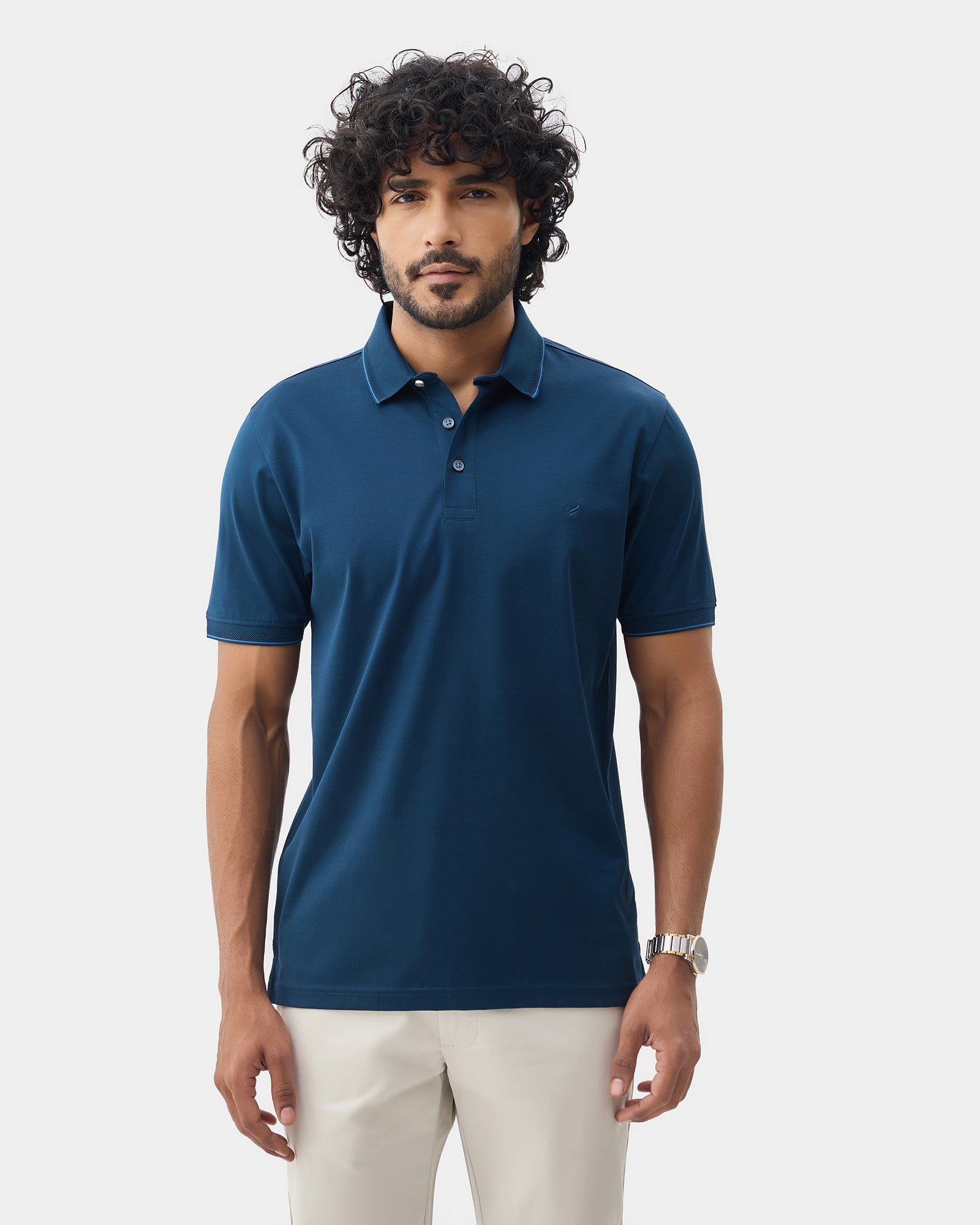 Blue Solid Polo - Orion