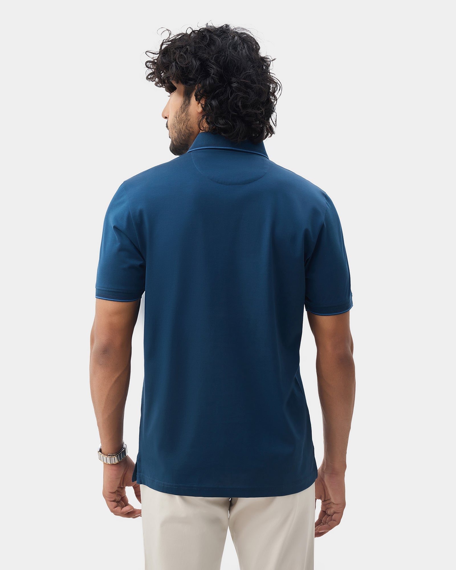 Blue Solid Polo - Orion