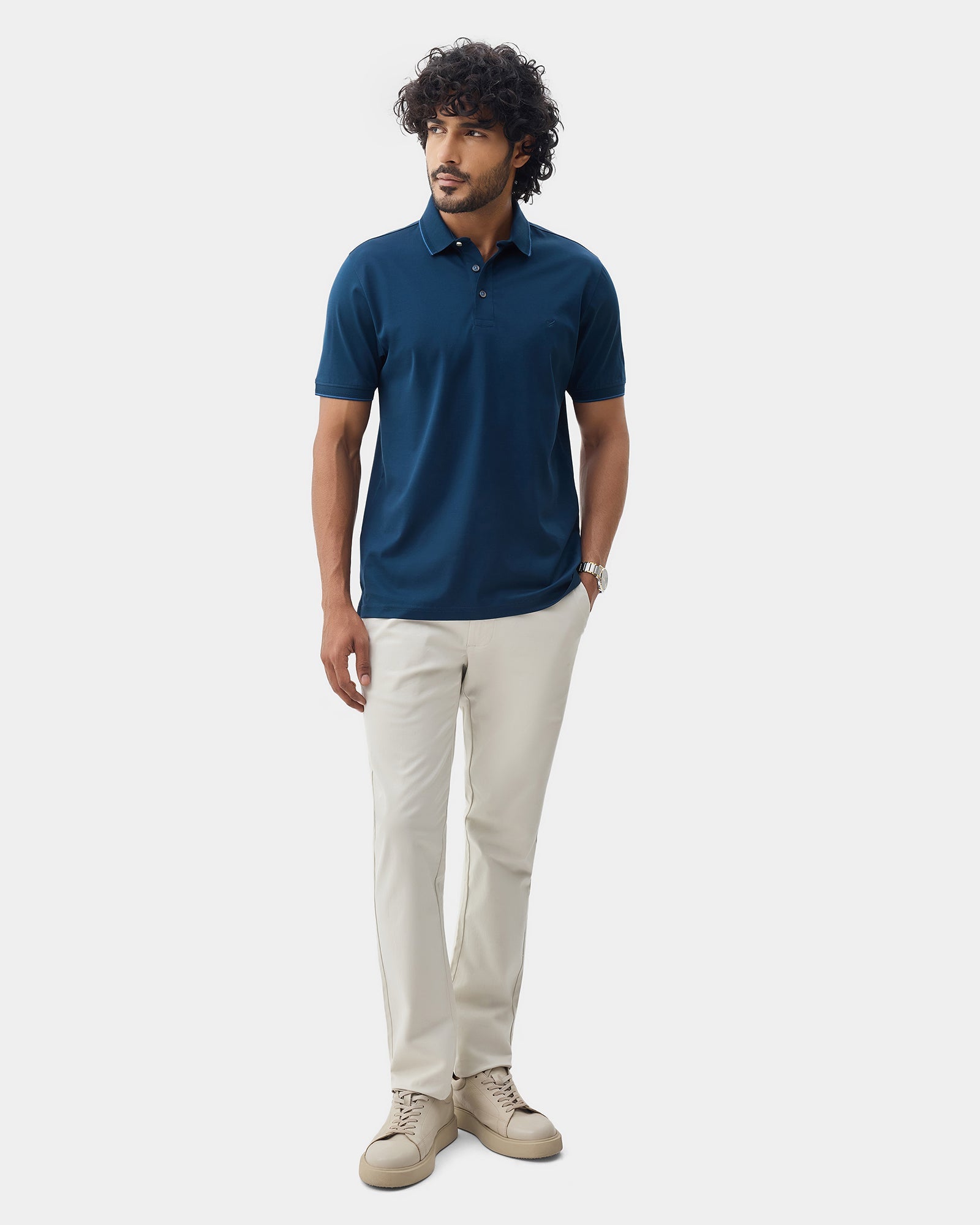 Blue Solid Polo - Orion