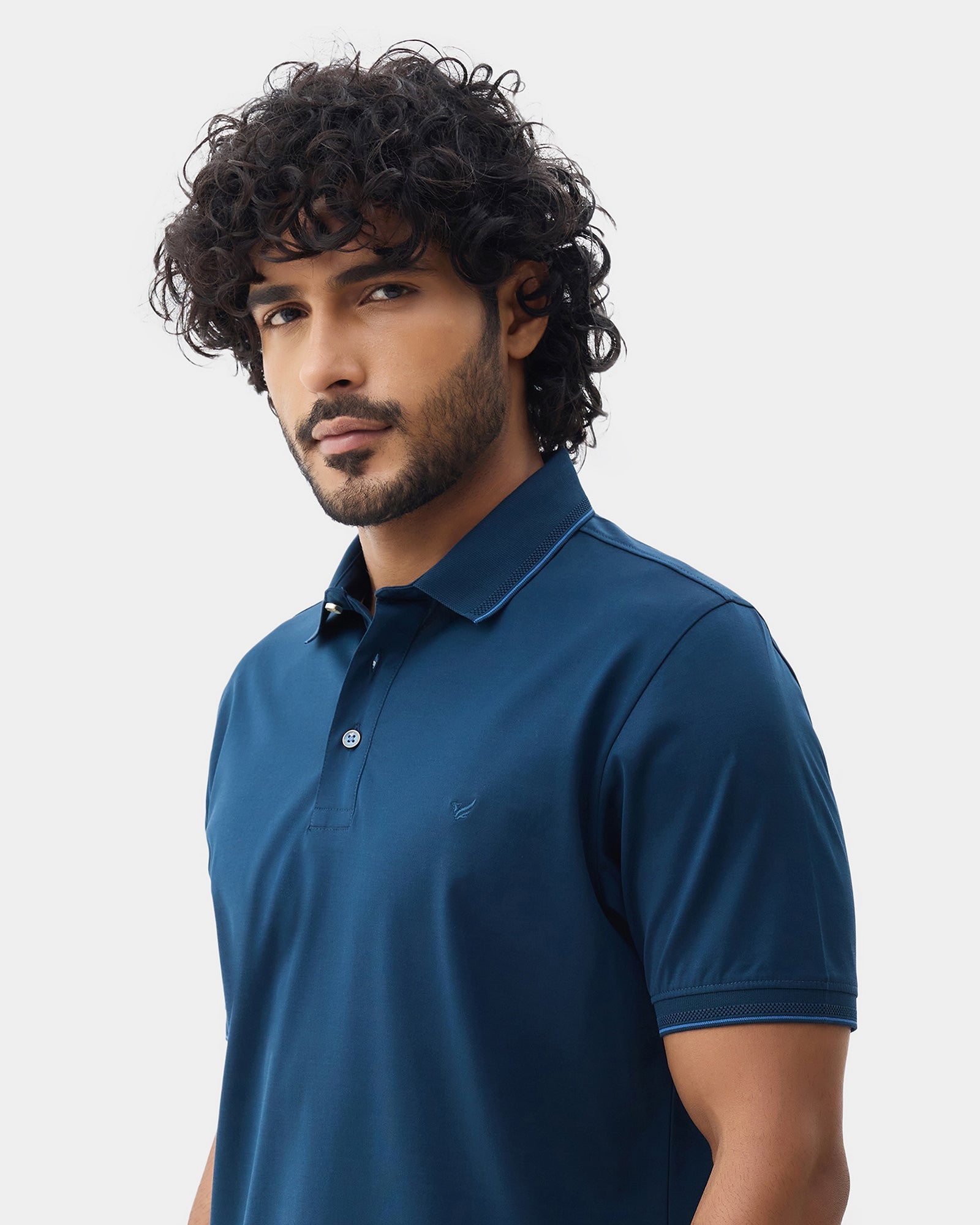 Blue Solid Polo - Orion