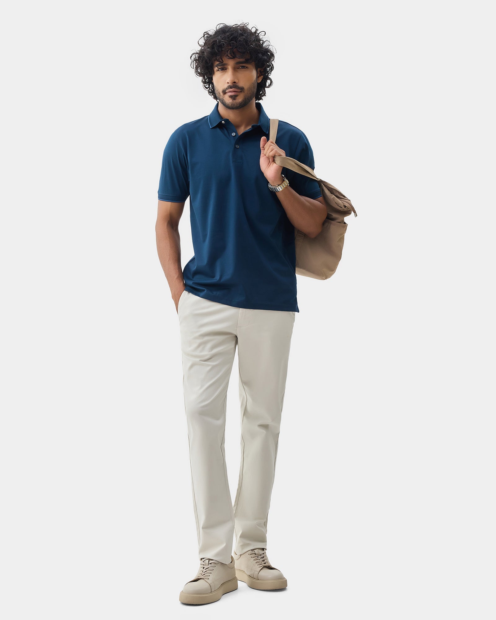 Blue Solid Polo - Orion