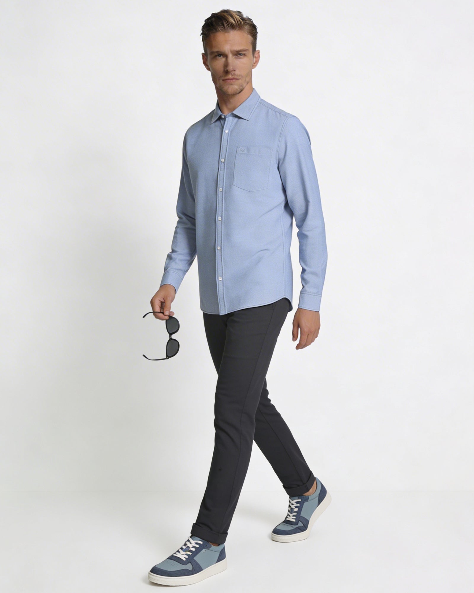 Blue Solid Shirt - Brando