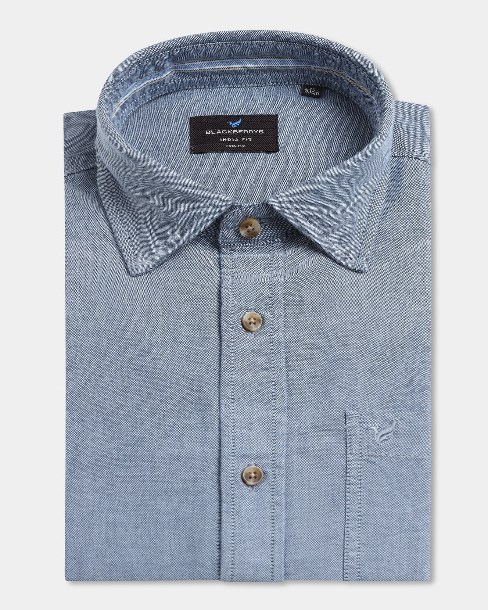 Blue Solid Shirt - Laos