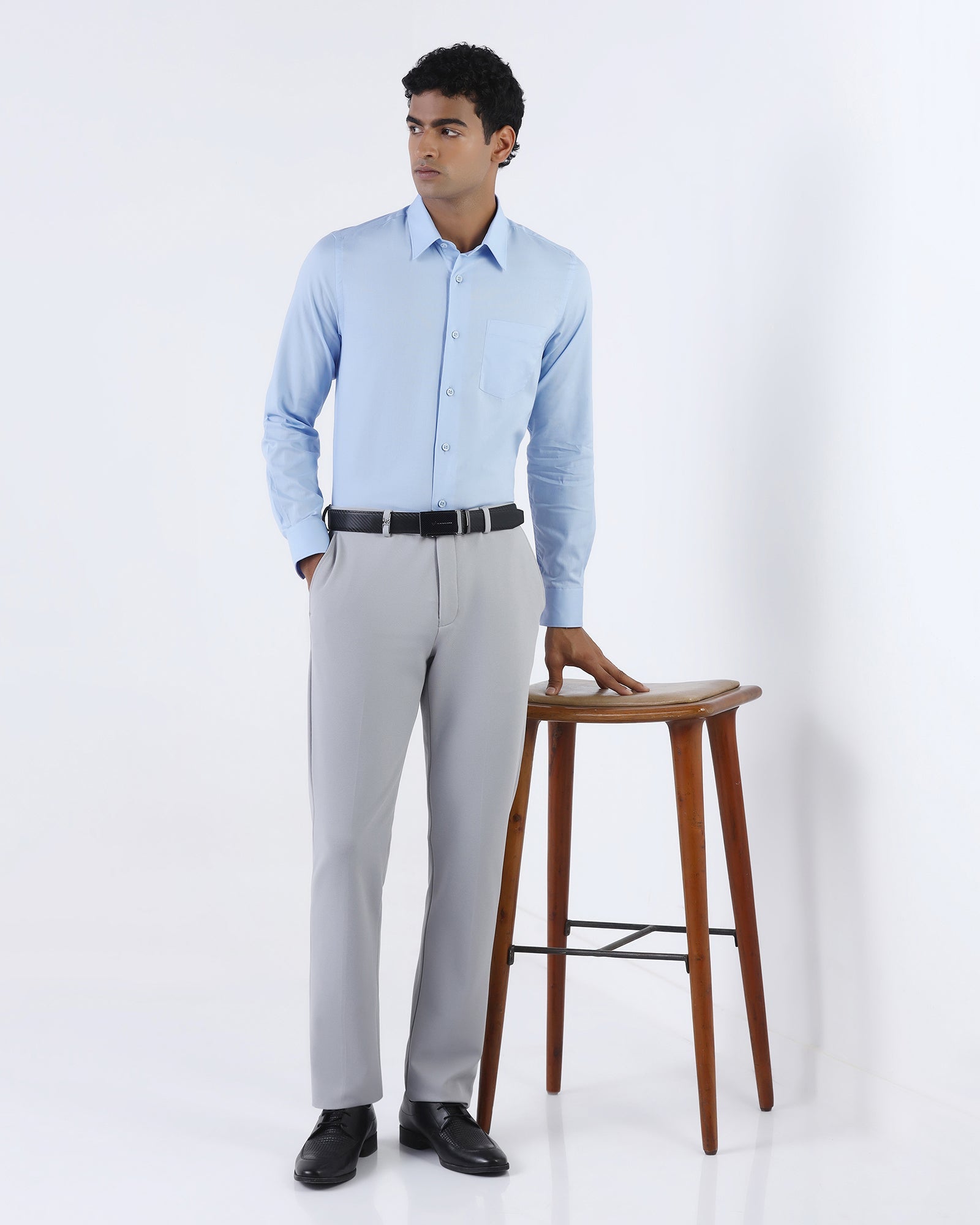 Blue Solid Shirt - Ocor
