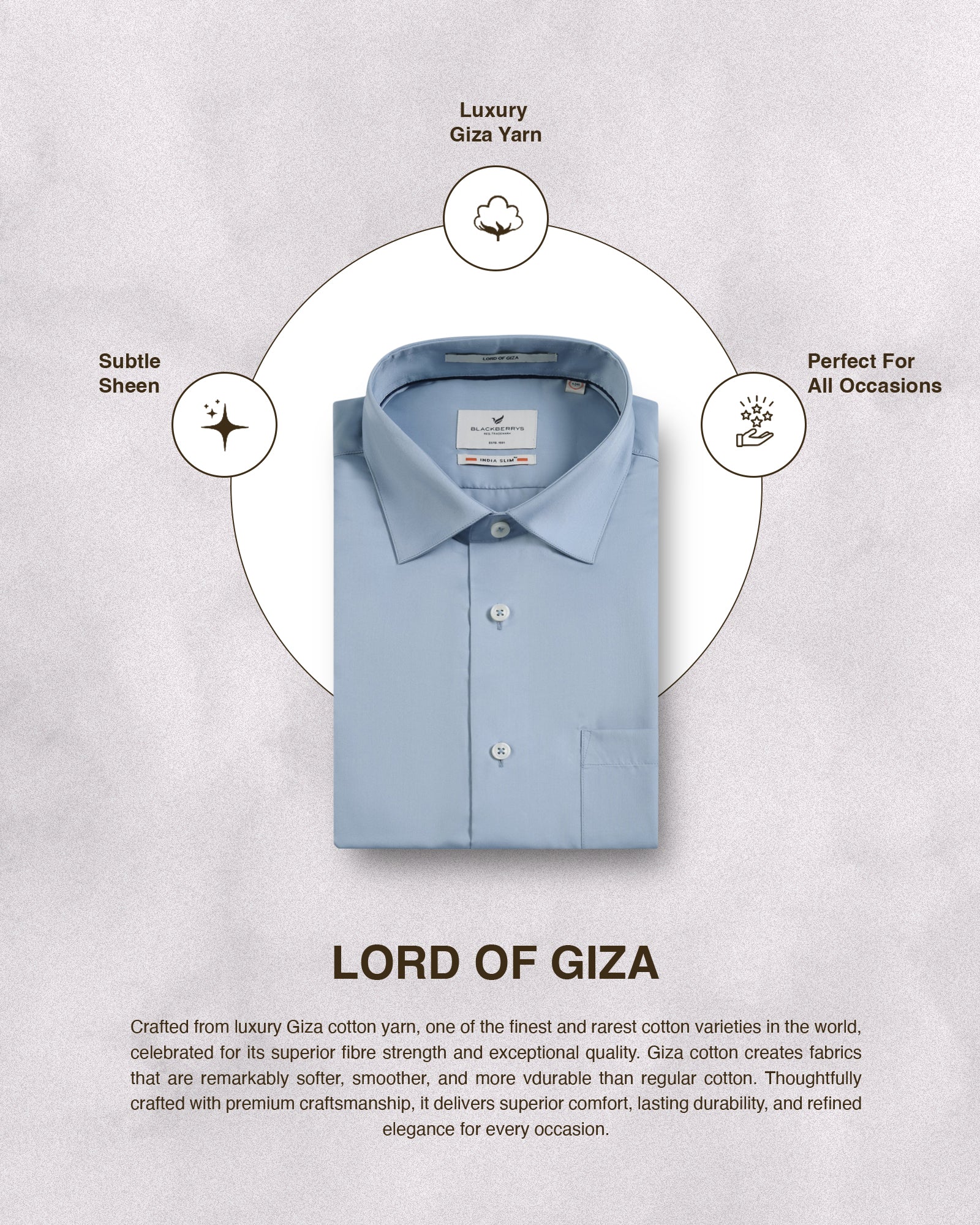 Blue Solid Shirt - Roger