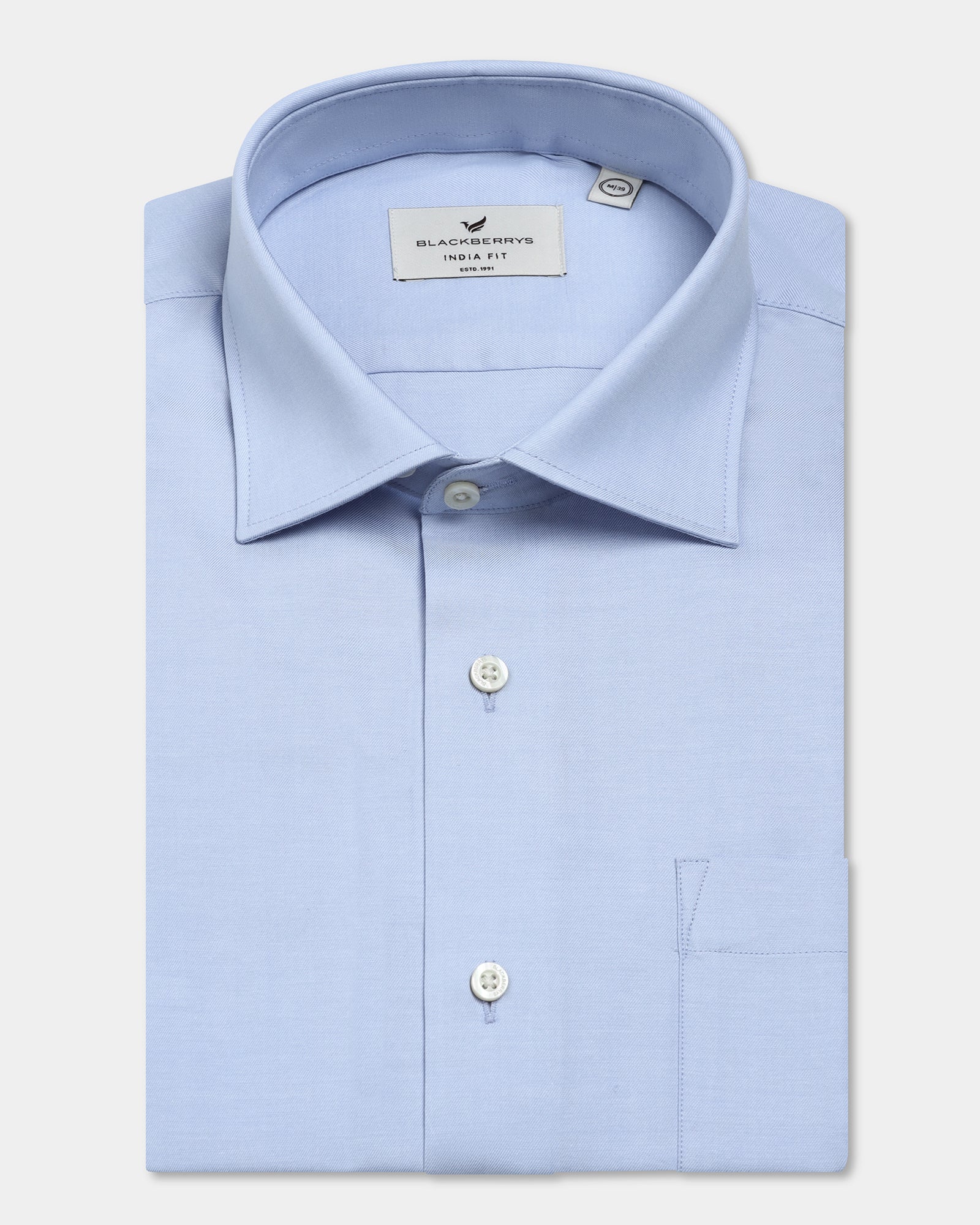Blue Solid Shirt - Spiral