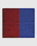Blue Printed 100% Silk Pocket Square - Westleigh