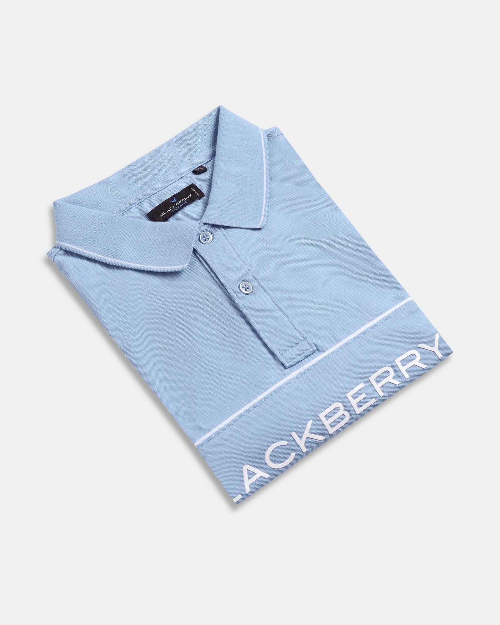 Blue Solid Polo - Rhoda